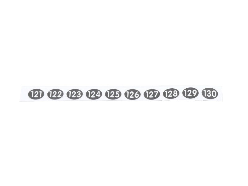 Pen-sticker numbers 121, 122, 123, 124, 125, 126, 127, 128, 129, 130 for waiter pens