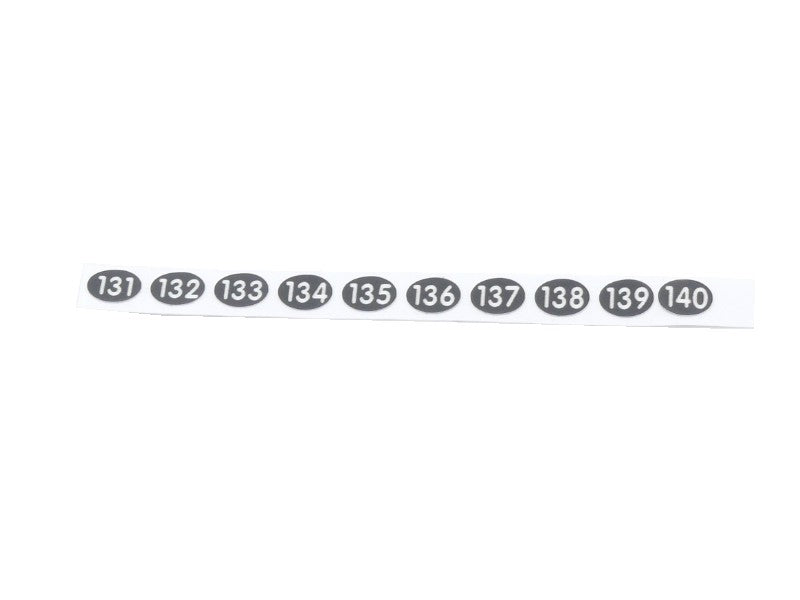 Pen sticker numbers 131, 132, 133, 134, 135, 136, 137, 138, 139, 140 for waiter's pens