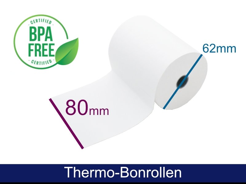 Thermorolle - 80 62 12.7 (B/D(max.)/K) weiss, 50m, 55g