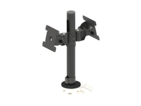PRE-SET PRS03 - Basisstange + VESA-doppelt (Standfuss B45, 400mm, Standardausschnitt, VESA 75/100 V45, duale Rücken-an-Rücken-Version, höhen- und