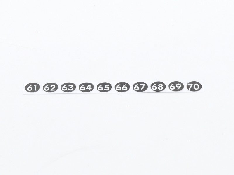 Pen sticker numbers 61, 62, 63, 64, 65, 66, 67, 68, 69, 70 for waiter's pens