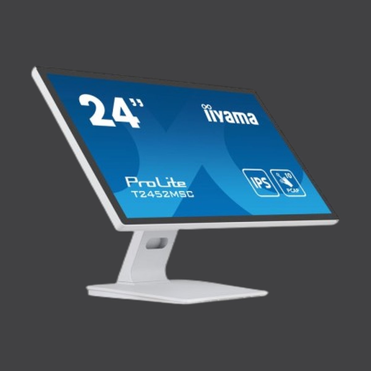 PROLITE T2452MSC-W1 - 23.8" Touchmonitor, PCAP 10-Punkt-Multitouch, Full HD, Standfuss, weiss