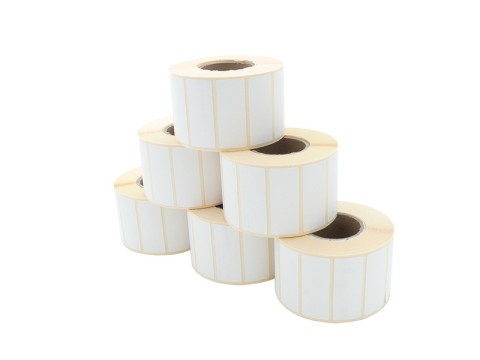 Etikettenrolle - Thermodirekt 50 x 20mm, D105mm, Kern 40, 1500 Etiketten/Rolle, permanent