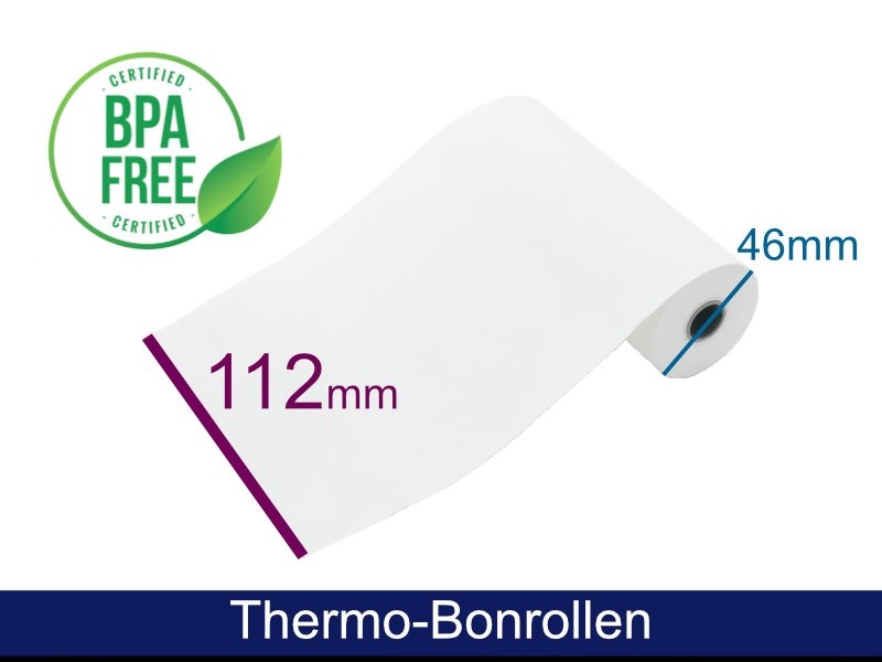 Thermorolle - 112 46 12 (B/D(max.)/K) weiss, 25m, 48g
