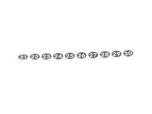 Pen sticker numbers 21, 22, 23, 24, 25, 26, 27, 28, 29, 30 for waiter pens