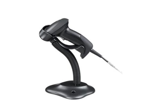 AS-1210 HD - Premium Laser-Barcodescanner mit USB-Anschluss und Standfuss (mit Auto-Detection-Scanmodus), schwarz