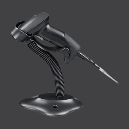 AS-1210 HD - Premium Laser-Barcodescanner mit USB-Anschluss und Standfuss (mit Auto-Detection-Scanmodus), schwarz