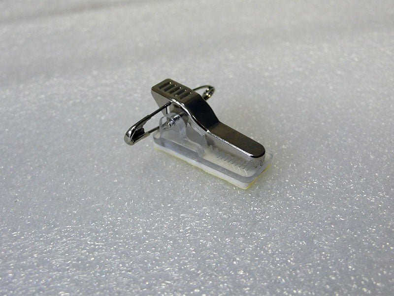 Self-adhesive card holder with alligator clip and pin