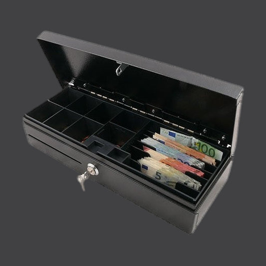 AC-F460 - Springdeckel-Kassenlade, anthrazit, 24V EPS-Anschluss mit Microschalter (POS-303)