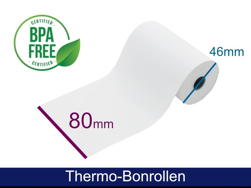 Thermorolle - 80 46 12 (B/D(max.)/K) weiss, 55g, 25m