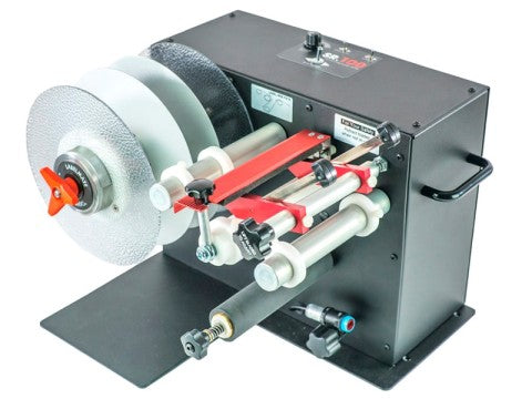 SR-10 - Etiketten-Schneidestation mit Aufwickler, Kern 76mm, Rollendurchmesser 220mm, Etikettenbreite 255mm, Rückspulrichtung von rechts nach links