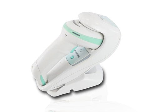 Gryphon GM4500 - Kabelloser 2D-Barcodescanner für das Gesundheitswesen, 433 MHz, USB-KIT mit Lade-/Übertragungsstation, weiss