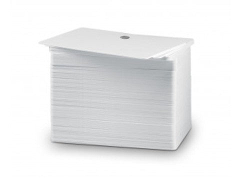 Plastikkarte Premium - 30mil, 0.76mm (blanko), weiss, mit Langloch kurze Seite für Kartendruck ++Abgabe nur als VPE 500ter Pack++
