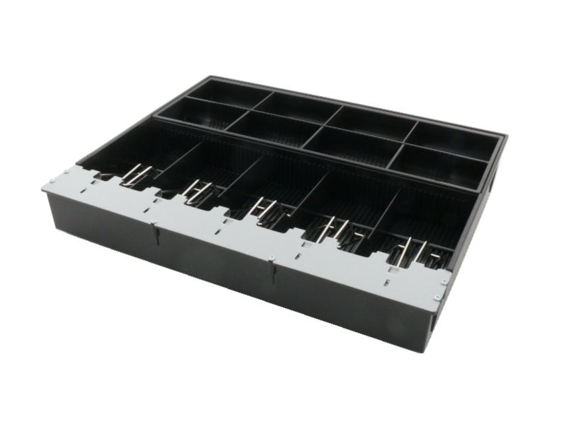 Cash insert for AC-4280 cash drawer, 8 coin compartments, 5 note compartments, coin compartments individually adjustable