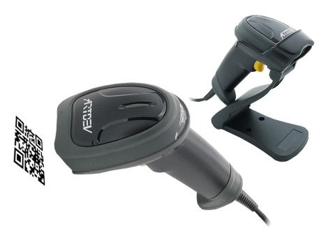AS-1320 - 2D-Barcodescanner mit USB-Anschluss und Standfuss, schwarz
