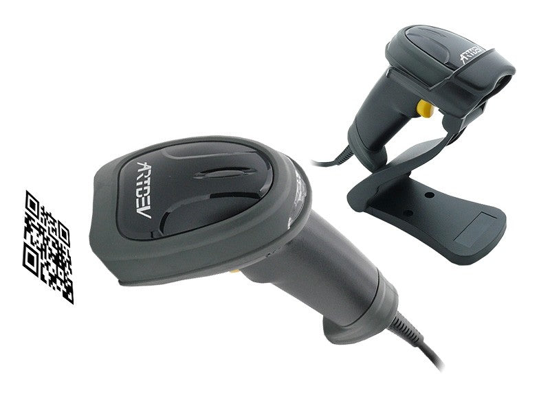 AS-1320 - USB bağlantılı ve standlı 2D barkod tarayıcı, siyah