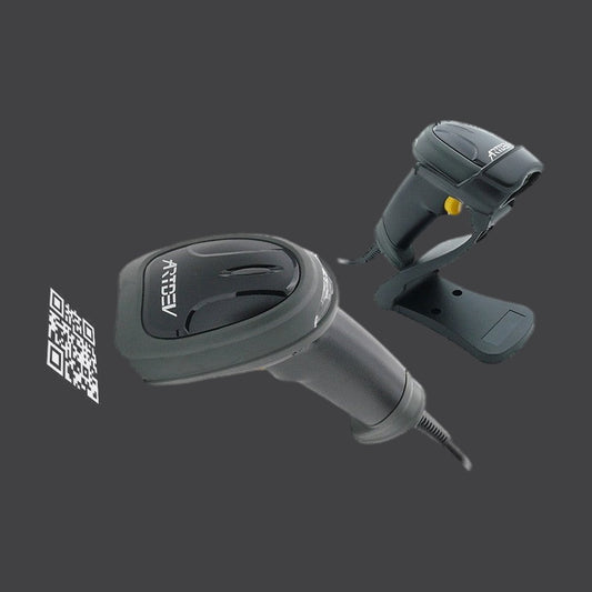 AS-1320 - 2D-Barcodescanner mit USB-Anschluss und Standfuss, schwarz