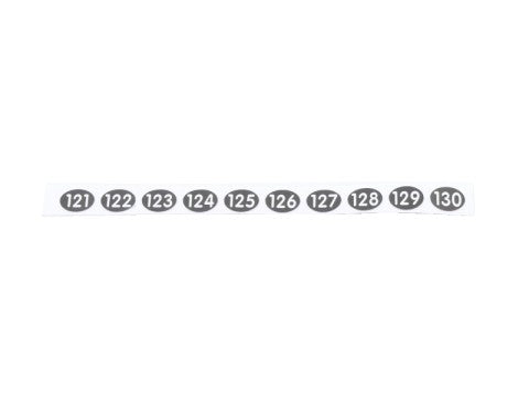 Stift-Aufklebenummern 121, 122, 123, 124, 125, 126, 127, 128, 129, 130 für Kellnerstifte