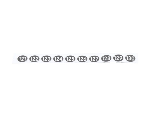 Pen-sticker numbers 121, 122, 123, 124, 125, 126, 127, 128, 129, 130 for waiter pens
