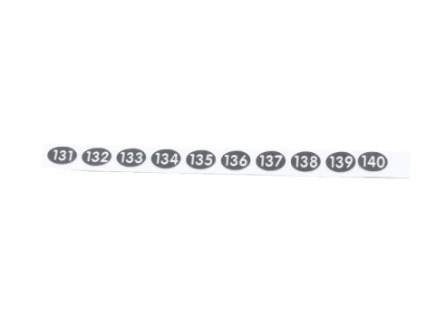 Stift-Aufklebenummern 131, 132, 133, 134, 135, 136, 137, 138, 139, 140 für Kellnerstifte