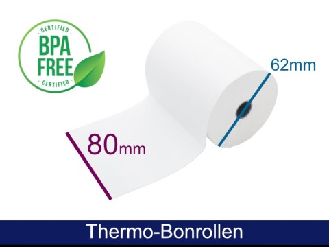 Thermorolle - 80 62 12.7 (B/D(max.)/K) weiss, 50m, 55g
