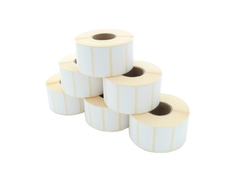 Etikettenrolle - Thermodirekt 53 x 26mm, D40mm, Kern 19, 200 Etiketten/Rolle, permanent