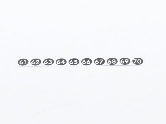 Pen sticker numbers 61, 62, 63, 64, 65, 66, 67, 68, 69, 70 for waiter's pens