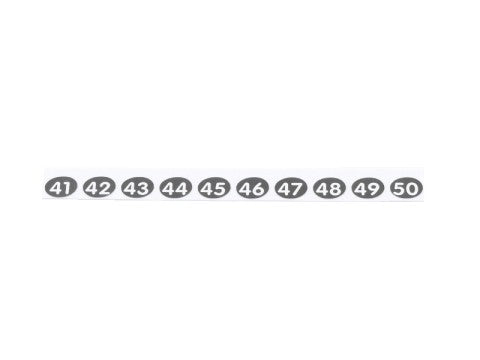 Stift-Aufklebenummern 41, 42, 43, 44, 45, 46, 47, 48, 49, 50 für Kellnerstifte