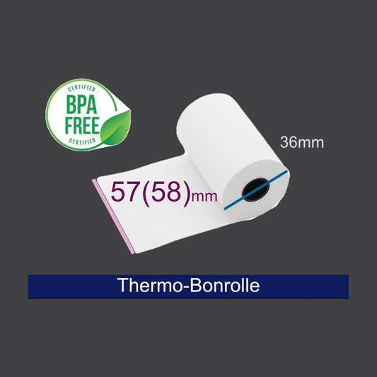 Thermorolle - 57(58) 36 12 (B/D(max.)/K) weiss, 15m, 48g