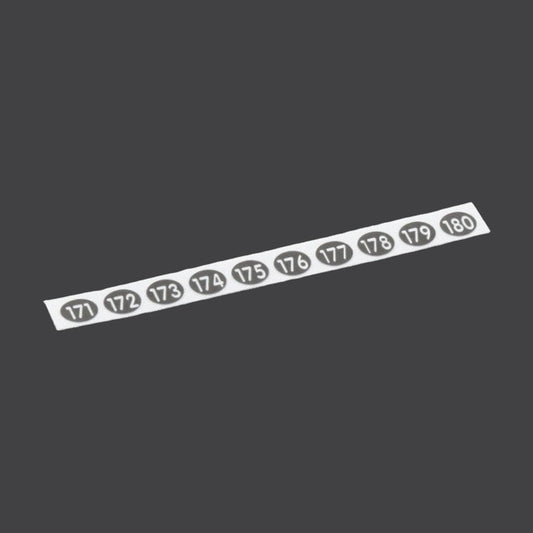 Stift-Aufklebenummern 171, 172, 173, 174, 175, 176, 177, 178, 179, 180 für Kellnerstifte