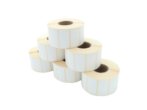 Etikettenrolle - Thermodirekt 50 x 25mm, D105mm, Kern 40, 1760 Etiketten/Rolle, permanent