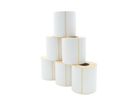 Etikettenrolle - Thermodirekt, 101,6 x 101,6mm, D110mm, Kern 40, 480 Etiketten/Rolle, permanent