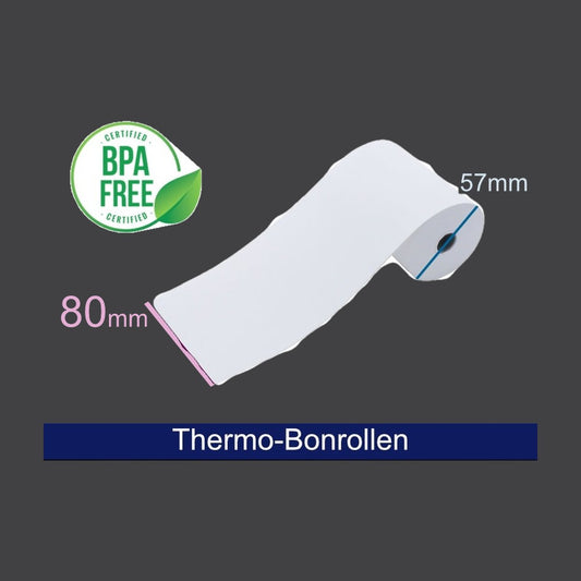 Thermorolle - 80 57 12 (B/D(max.)/K) weiss, 48g, 40m (z. B. für T2 mini), 50 Rollen/VPE
