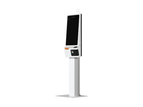 K2 - Self-Ordering-Kiosksystem mit 24&quot;-Full HD Touch-Display, Android 13 mit GMS, Datalogic 2D Scanner, 80mm Bondrucker, Restaurant Standgerät