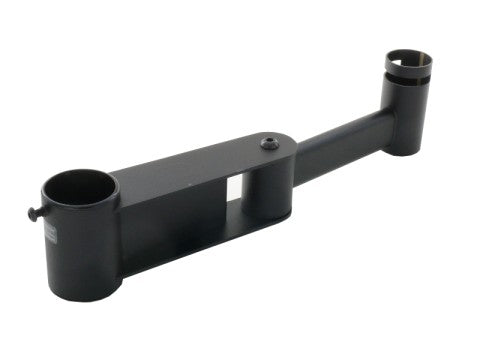 Winkel-Arm, 300mm mit Rotationsslot 210° und Kabel Clip, schwarz
