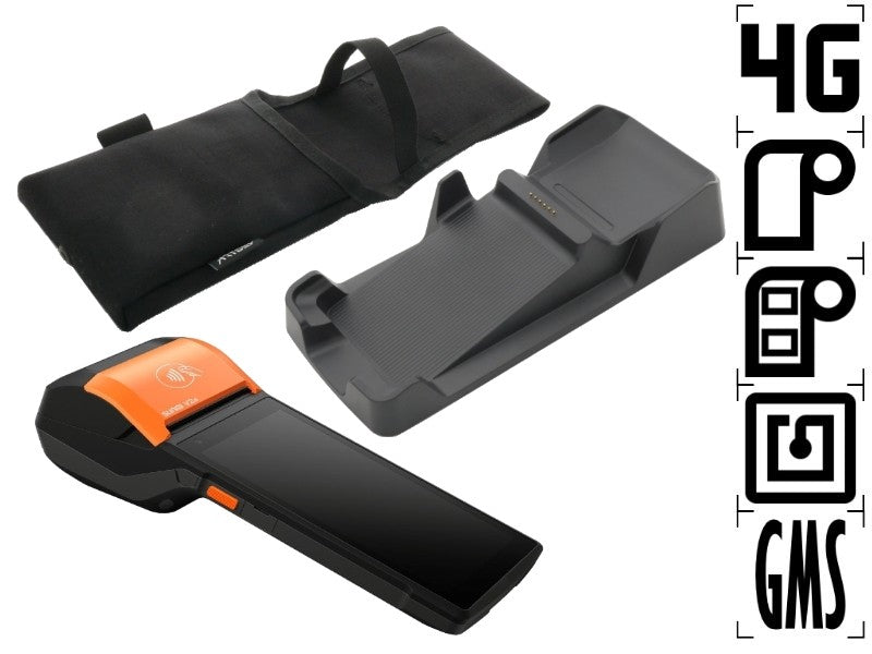 V2s LG -  5.5" Display, Android 11 mit GMS, 58mm Bon-/Etikettendrucker, microSD Slot, 4G, NFC ***inkl. Ladestation und Holster***