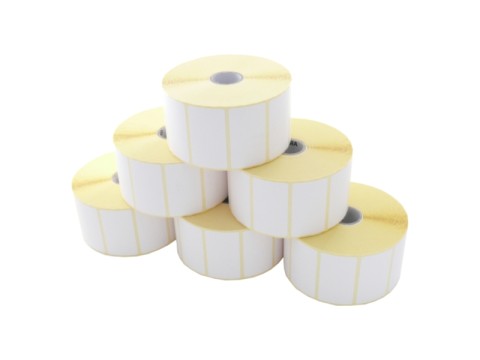Etikettenrolle - Thermodirekt 57 x 32mm, D127mm, Kern 25mm, 2100 Etiketten/Rolle