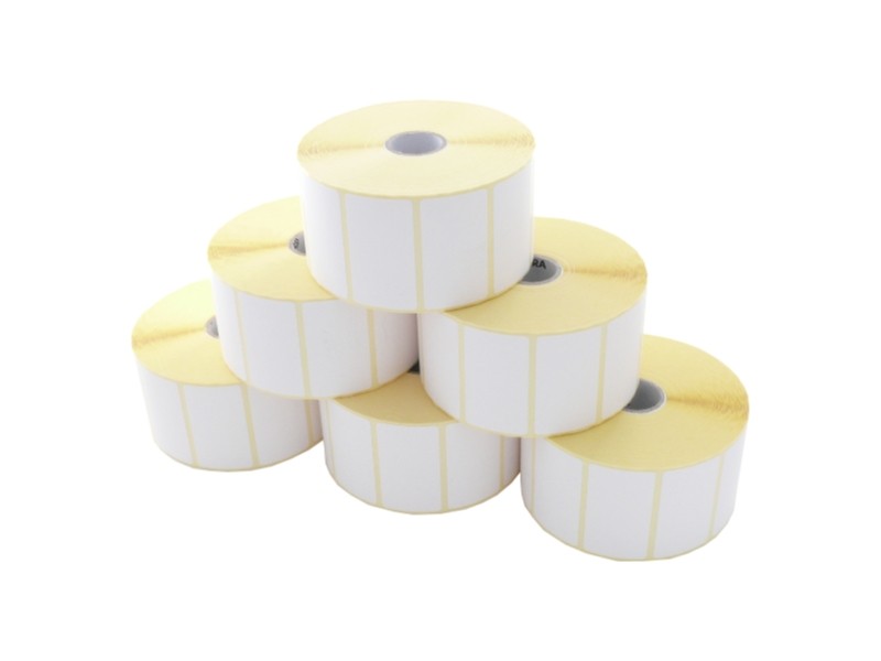 Etikettenrolle - Thermodirekt 57 x 32mm, D127mm, Kern 25mm, 2100 Etiketten/Rolle