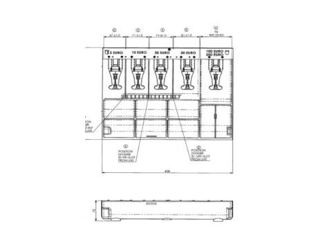 Einsatz, 8 Münz- und 5 Notenfächer für Layflat Slimline 3000-0027, 3000-0036 und 3000-0184