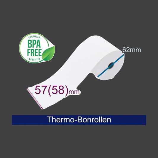 Thermorolle - 57(58) 62 12 (B/D(max.)/K) weiss, 50m