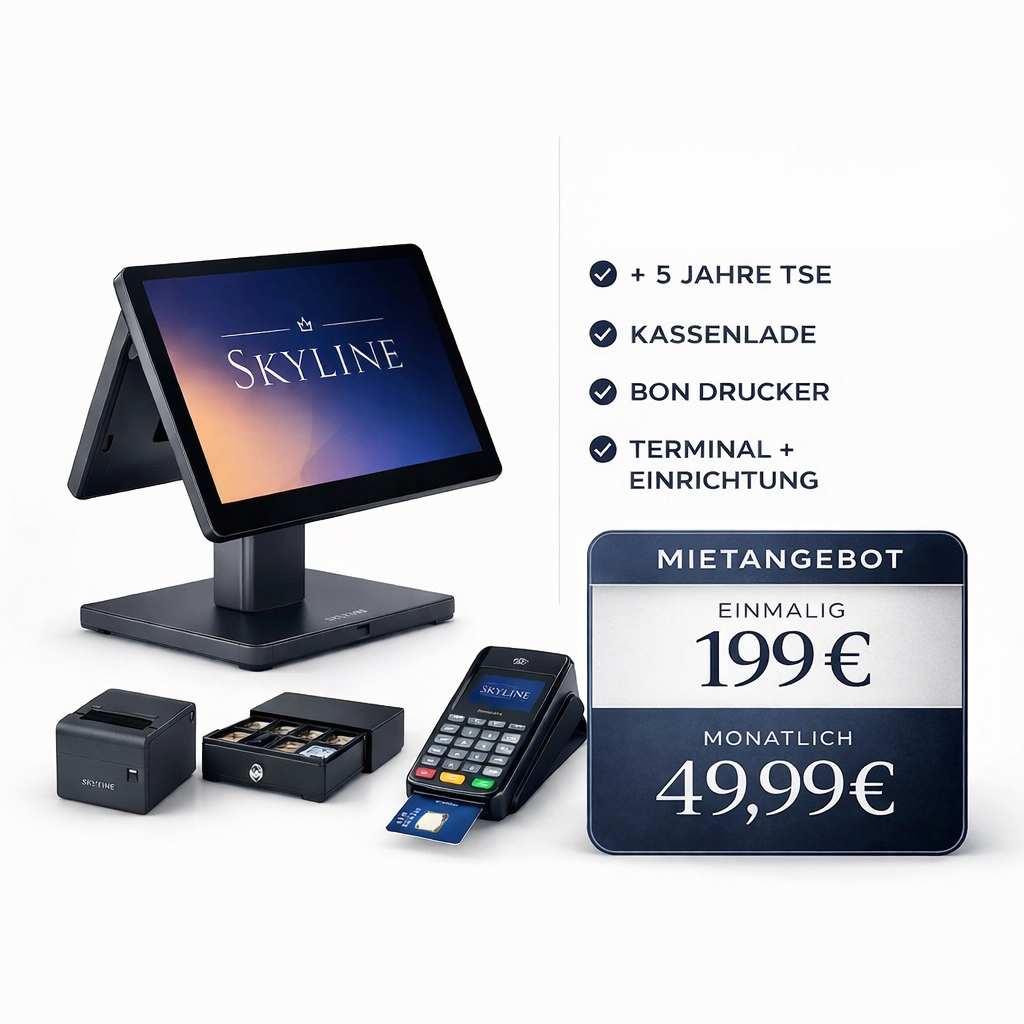 Kassensystem mieten statt kaufen - nur 49,99 EUR pro Monat