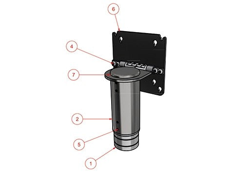 Bildschirmhalterung - VESA 75/100, Rohrdurchmesser 54mm, Höhe 110mm, Länge des Auslegers 40mm, kippbar