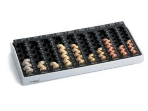 Geldzählkasse - REKORD 10 PL mit 10 herausnehmbaren Einzelmünzbehältern von 2 Euro bis 1 Cent