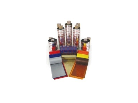 Farbband - Wachs/Harz Premium wischfeste Qualität, 300m x 55mm, rot, 1 Zoll-Kern, Außenwicklung