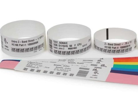 Z-Band Direct - Armband-Kassetten mit Selbstklebe-Verschluß, weiß, Kinder 1x7&quot;,