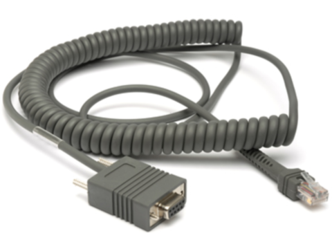 RS232-Kabel - 3.6m, DB9, female, TXD-2, spiral für LI2208, LS3408, DS2208, DS4308, DS9808, DS9908, DS9908R