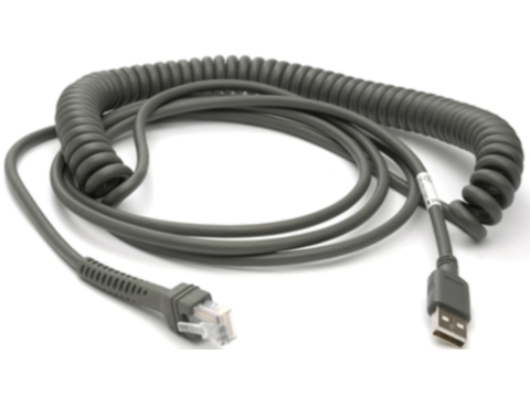 USB-Kabel - (Serie A Verbindung, 15ft., spiral) für DS2208, DS6700, LS3408, LS3578 und DS9808
