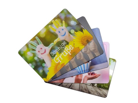Plastikkarte bedruckt, Bogenoffset 4/4 CMYK farbig bedruckt - 30mil, 0.76mm,  ++Abgabe nur als VPE 250er Pack++