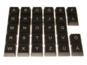 Tastenkappensatz, schwarz, A-Z/Ä/Ö/Ü für W/X