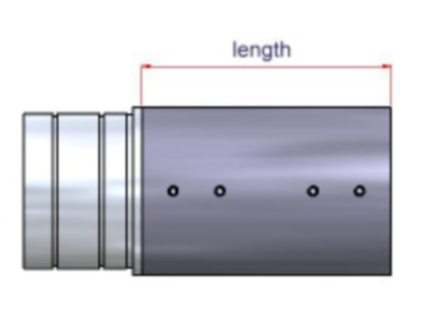Verlängerung - Länge ca. 120mm, Rohrdurchmesser ca. 54mm, ohne Ausschnitt für Flexi Stand